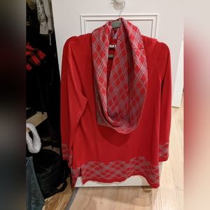 NWOT Notations sweater with infinity scarf size large